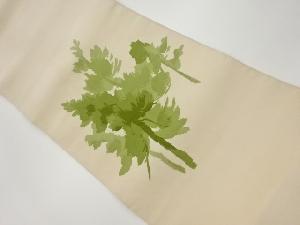 綴れ草葉模様織出し名古屋帯